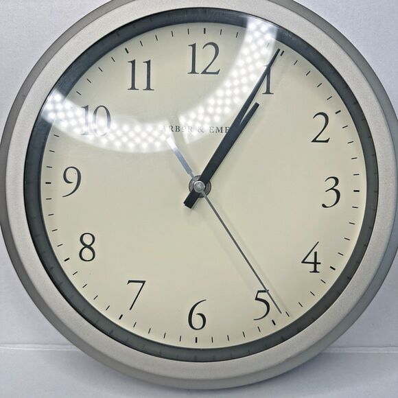 Clock Other - ARBOR & EMERY Wall Clock Analog 9.5 in Round Metal Tin Battery Operated